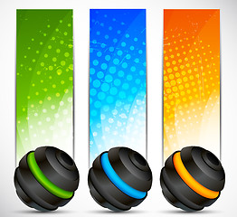 Image showing Set of banners with spheres