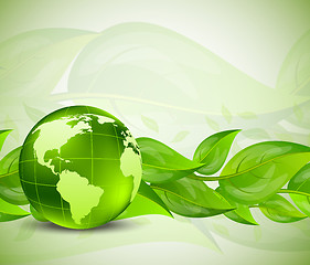 Image showing Background with leaves and globe
