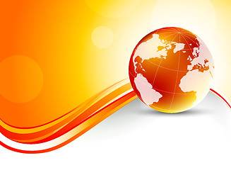 Image showing Orange background with globe