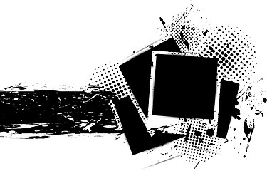 Image showing Grunge background with photo frames