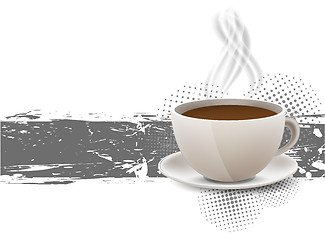 Image showing Grunge background with coffe cup