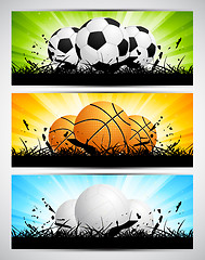 Image showing Set of banners with balls
