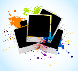 Image showing Grunge background with photoframes