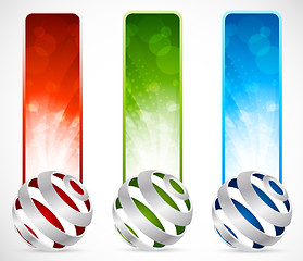 Image showing Set of banners with spheres