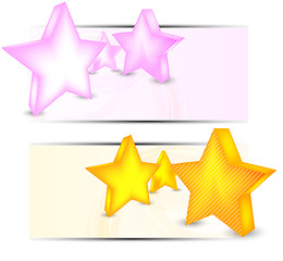 Image showing Set of banners with stars