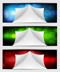 Image showing Set of bright banners