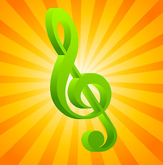 Image showing G clef on orange background