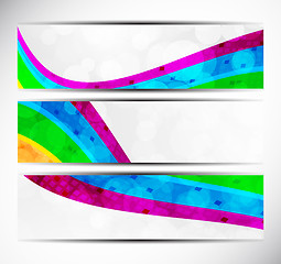 Image showing Set of rainbow banners