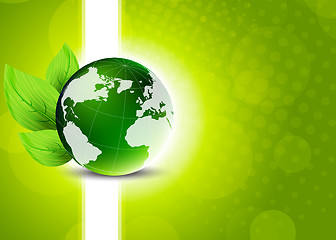 Image showing Green background with globe