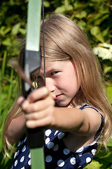 Image showing little archer girl