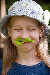 Image showing funny vegetarian girl