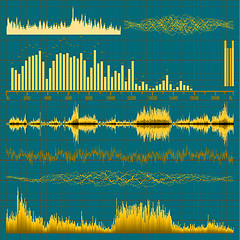 Image showing Sound waves set. Music background. EPS 10