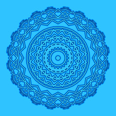 Image showing Blue background with abstract round shape