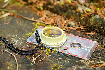 Image showing old touristic compass