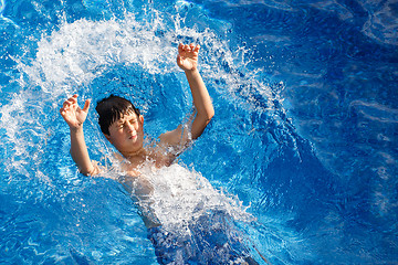 Image showing Boy in the swimming pool