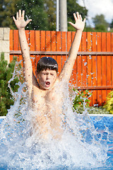 Image showing Boy in the swimming pool