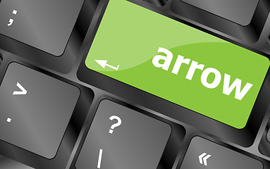 Image showing arrow button on computer keyboard key