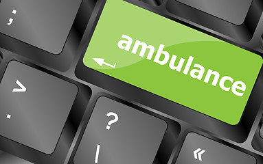 Image showing ambulance Button on Modern Computer Keyboard key