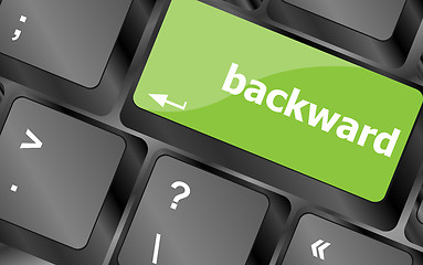 Image showing backward word on computer keyboard key button