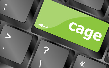 Image showing cage key on computer keyboard keys button