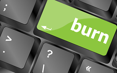 Image showing Computer keyboard with burn key. business concept