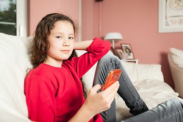 Image showing young girl mobile phone