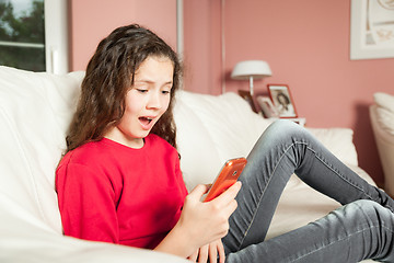 Image showing young girl mobile phone