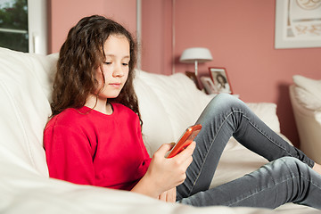 Image showing young girl mobile phone