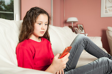 Image showing young girl mobile phone