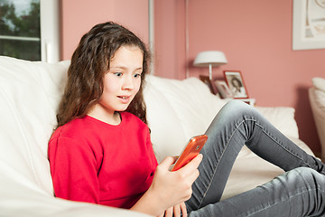 Image showing young girl mobile phone