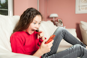 Image showing young girl mobile phone