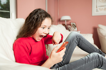 Image showing young girl mobile phone