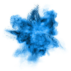 Image showing blue powder explosion isolated on white