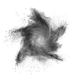 Image showing Black powder explosion isolated on white