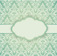 Image showing Vintage card with damask pattern