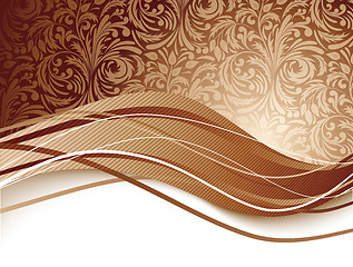 Image showing Floral background in brown color
