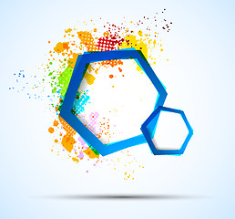 Image showing Bright colorful background with hexagons