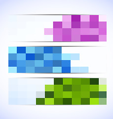 Image showing Set of pixelated banners