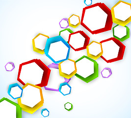 Image showing Colorful background with hexagons
