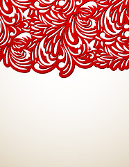 Image showing Red floral background