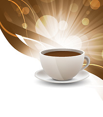 Image showing Coffee cup on bright background