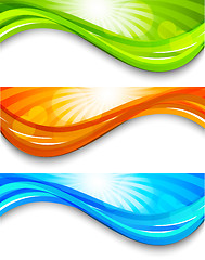 Image showing Set of wavy banners