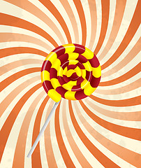 Image showing Sweet candy on retro background