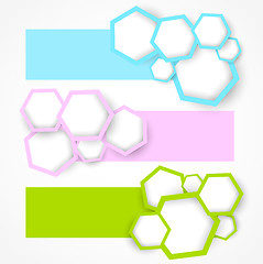 Image showing Set of banners with hexagons