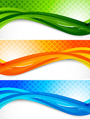 Image showing Set of wavy banners