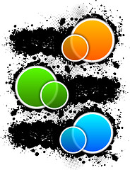 Image showing Set of grunge banners with circles