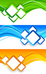 Image showing Set of banners with squares