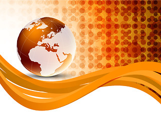 Image showing Orange background with globe