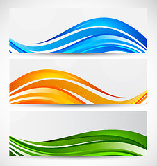 Image showing Set of wavy banners