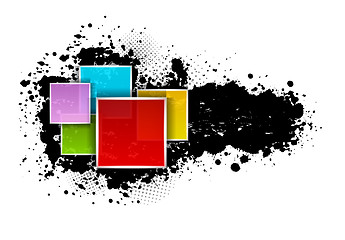 Image showing Grunge background with squares